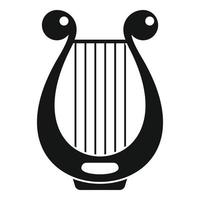 Harp music icon, simple style vector