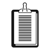 icono del portapapeles del documento, estilo simple vector