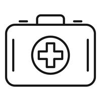 icono de maleta médica, estilo de esquema vector