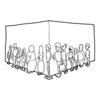 People queue icon, outline style vector