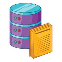 Data processing icon, cartoon style vector