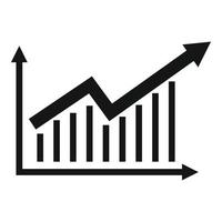 Crisis bar chart icon, simple style vector