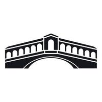 Venice bridge icon, simple style vector