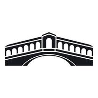 Venice bridge icon, simple style vector