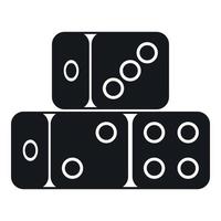 Three dice cubes icon, simple style vector