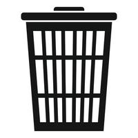 Garbage bin icon, simple style vector