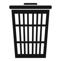 Garbage bin icon, simple style vector