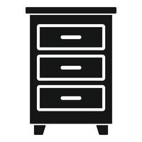 Wood documents drawer icon, simple style vector