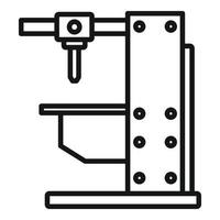 Milling machine equipment icon, outline style vector