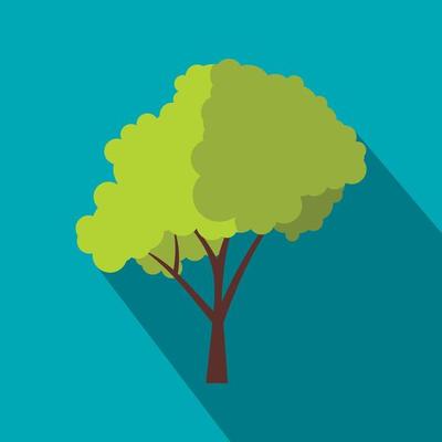 Green tree icon, flat style
