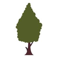 Green tree icon, flat style vector