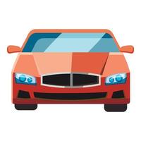 coche rojo, icono de vista frontal, estilo isométrico 3d
