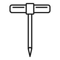 Carpenter awl icon, outline style vector