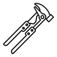 Tire fitting pliers icon, outline style vector