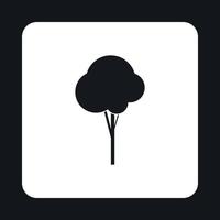 árbol con un icono de corona redondeada, estilo simple vector