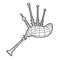 Bagpipe icon, outline style vector