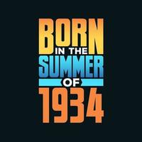 Born in the Summer of 1934. Birthday celebration for those born in the Summer season of 1934 vector