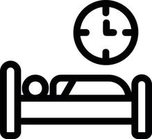 icono de vector de tiempo de cama