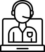 Online Call Center Vector Icon