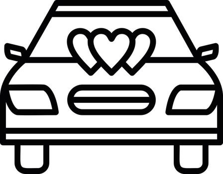 icono de vector de coche de boda