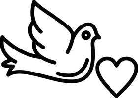 Dove with Heart Vector Icon