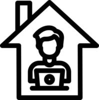 Man Working at Home Vector Icon