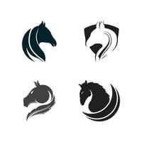 diseño de plantilla de icono de logotipo de cabeza de caballo vector