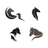 Horse head logo icon template design vector