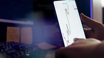 bitcoin criptovaluta prezzo grafico grafico su mobile Telefono schermo, criptovaluta futuro prezzo predizione concetto video