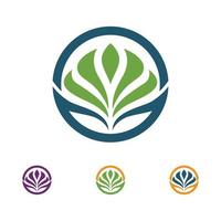 logotipos de la ecología de la hoja del árbol verde vector