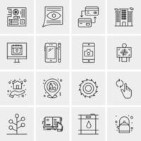 16 iconos de negocios universales vector ilustración de icono creativo para usar en proyectos relacionados con la web y dispositivos móviles