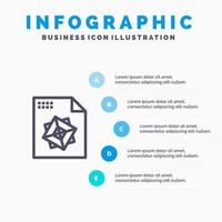 procesamiento de archivos plantilla de infografía azul de diseño 3d plantilla de icono de línea de vector de 5 pasos