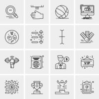 16 iconos de negocios universales vector ilustración de icono creativo para usar en proyectos relacionados con la web y dispositivos móviles