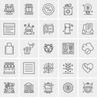 25 iconos de negocios universales vector ilustración de icono creativo para usar en proyectos relacionados con la web y dispositivos móviles