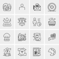 16 iconos de negocios universales vector ilustración de icono creativo para usar en proyectos relacionados con la web y dispositivos móviles