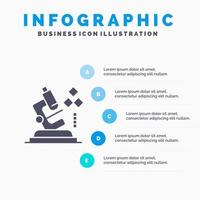 Microscope Science Lab Medical Solid Icon Infographics 5 Steps Presentation Background vector