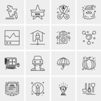 16 iconos de negocios universales vector ilustración de icono creativo para usar en proyectos relacionados con la web y dispositivos móviles