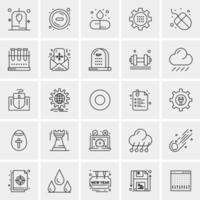 25 iconos de negocios universales vector ilustración de icono creativo para usar en proyectos relacionados con la web y dispositivos móviles