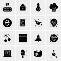 16 iconos de negocios universales vector ilustración de icono creativo para usar en proyectos relacionados con la web y dispositivos móviles