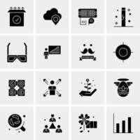 16 iconos de negocios universales vector ilustración de icono creativo para usar en proyectos relacionados con la web y dispositivos móviles