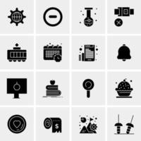 16 iconos de negocios universales vector ilustración de icono creativo para usar en proyectos relacionados con la web y dispositivos móviles