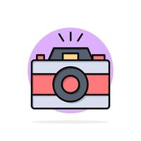 Camera Image Photo Picture Abstract Circle Background Flat color Icon vector