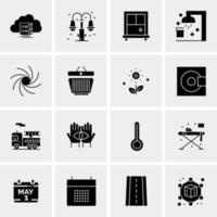 16 iconos de negocios universales vector ilustración de icono creativo para usar en proyectos relacionados con la web y dispositivos móviles