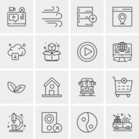 16 iconos de negocios universales vector ilustración de icono creativo para usar en proyectos relacionados con la web y dispositivos móviles