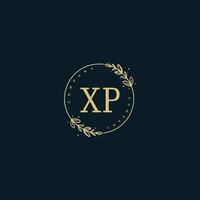 Initial XP beauty monogram and elegant logo design, handwriting logo of initial signature, wedding, fashion, floral and botanical with creative template. vector