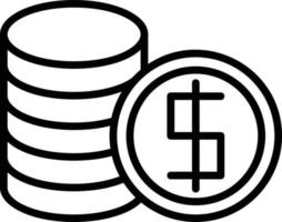 Dollar Coin Line Icon vector