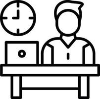 Work Time Line Icon vector