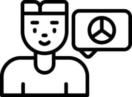 Peace Chat Line Icon vector