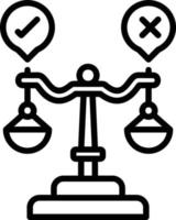 icono de línea de juicio vector