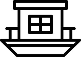 Houseboat Line Icon vector